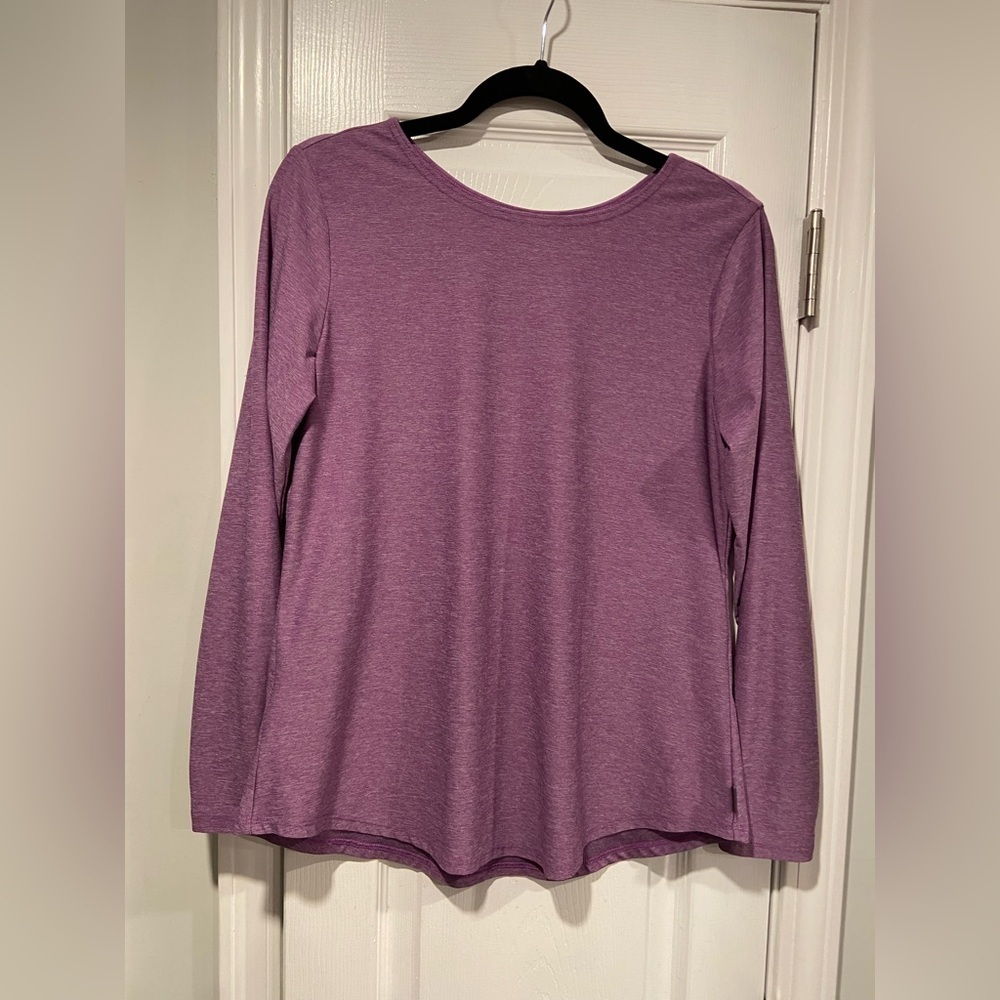 Eddie Bauer Relaxed Fit Purple Quick Dry Active Wear Long Sleeve Shirt Size M
